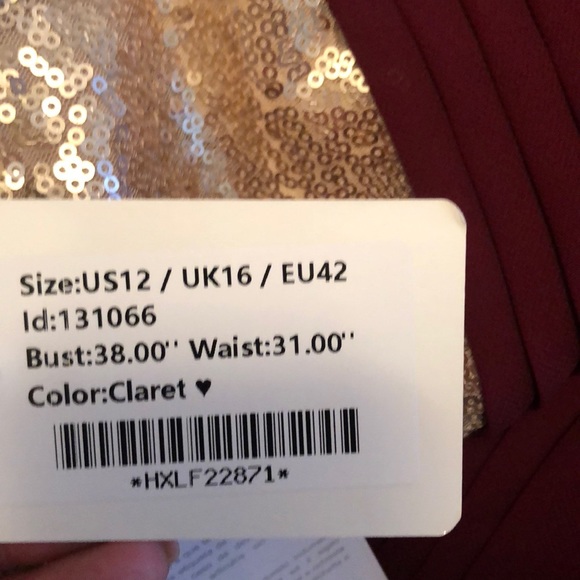 One-Shoulder Chiffon Sequined Dress - Picture 6 of 6